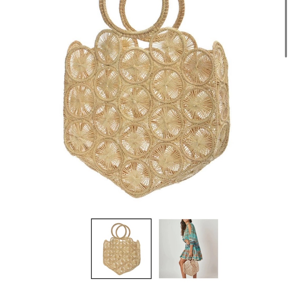 Guadalupe Design Galapagos Round Basket Bag – NWT, Natural with Black handles